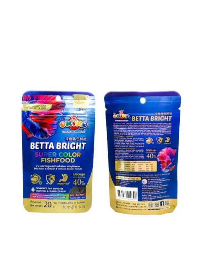 Okiko Betta Bright Super Color Fish Food - 20g - Image 3